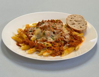 Baked Penne Pasta with Turkey Meat Sauce